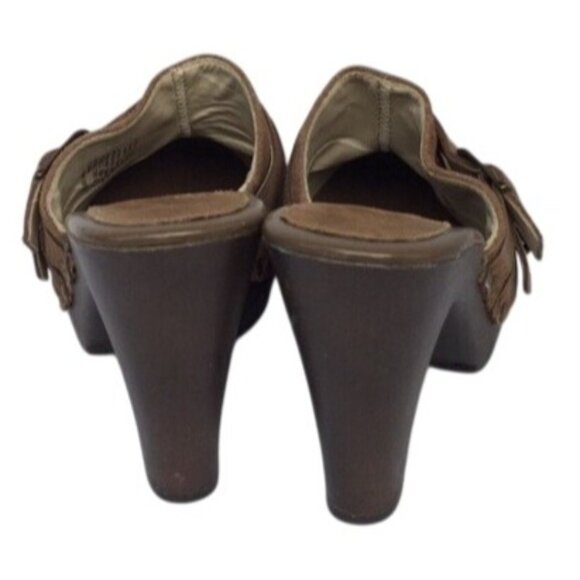 Dana Buchman Womens Brown Suede Mules High Heel Clogs Size 7.5 - Picture 4 of 7